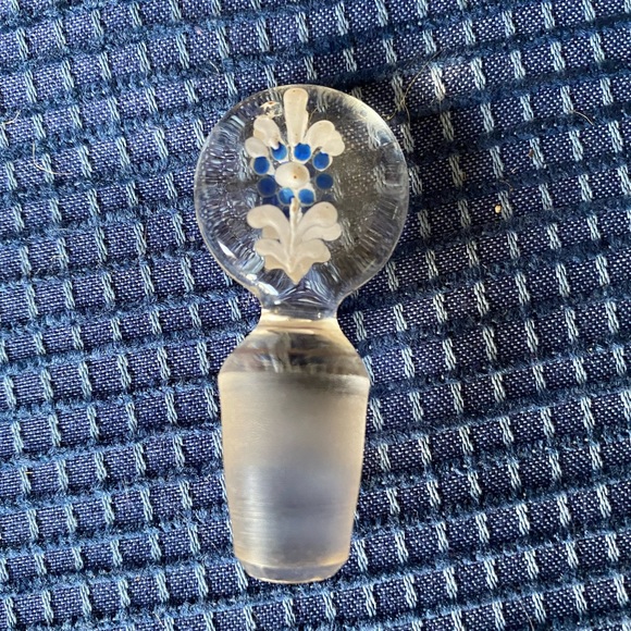 Vintage Hand-painted Apothecary Glass Perfume Bottle - Picture 7 of 7